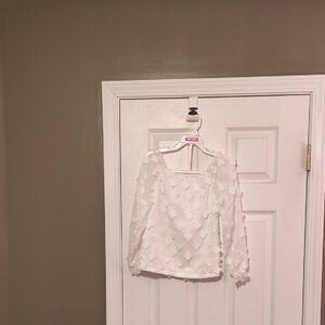 Girl's White Dressy Top